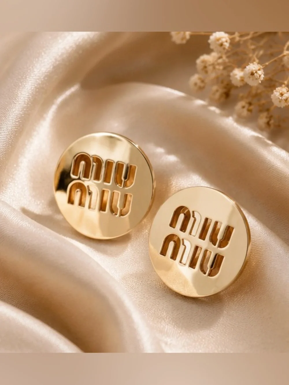 Gold Tone Round Cutout Statement Stud Earrings Minimal Chic Jewelry